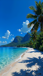Idyllic Tropical Beach White Sand Turquoise Ocean