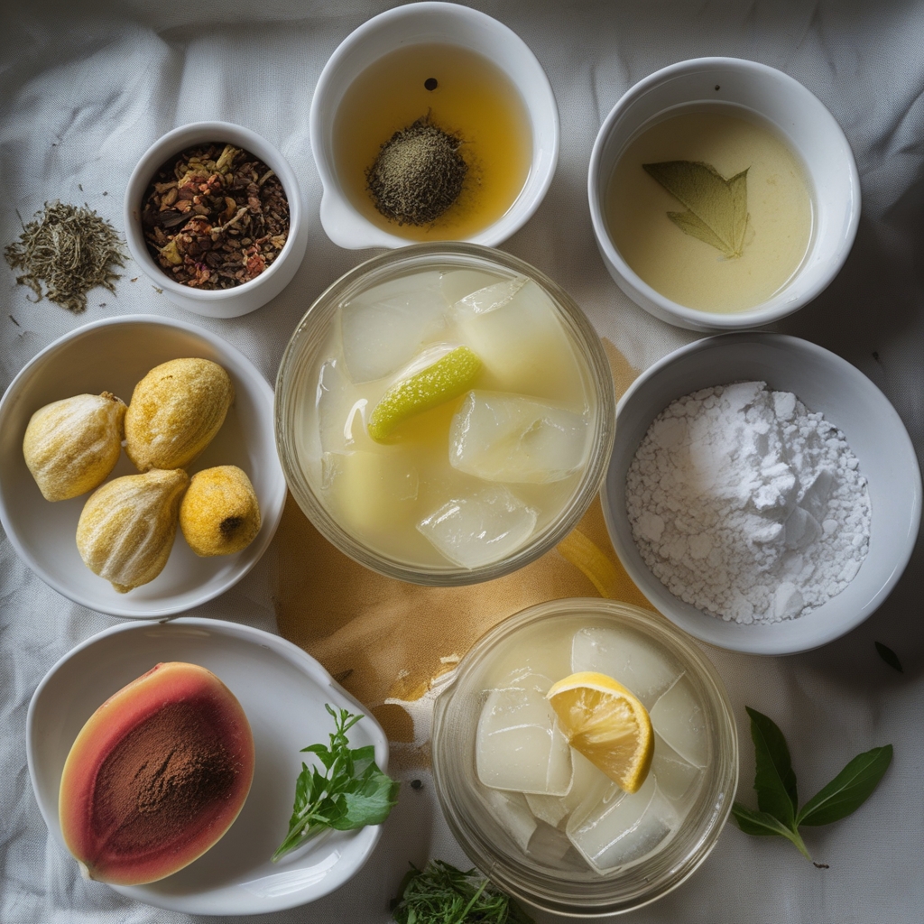 Ingredients for Refreshing Iced Guava White Tea Lemonade Recipe – Easy Homemade Summer Drink