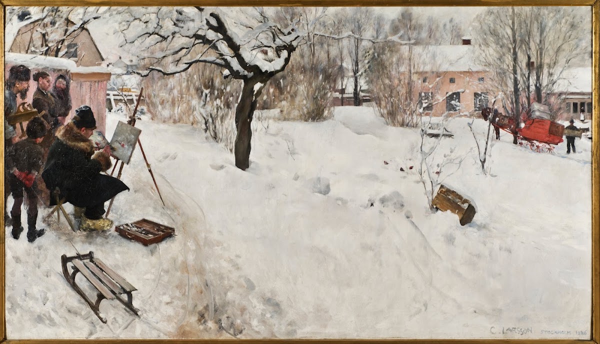 Open Air Painter Winter Motif from Åsögatan 145 Stockholm