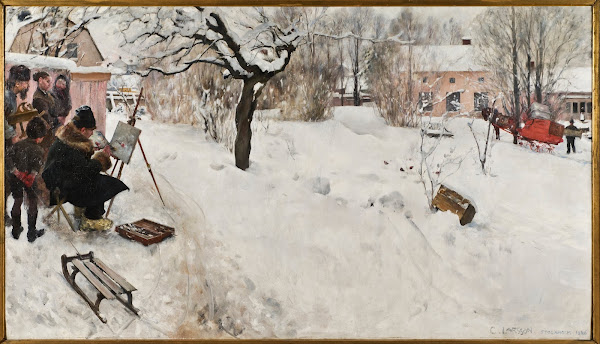Open Air Painter Winter Motif from Åsögatan 145 Stockholm