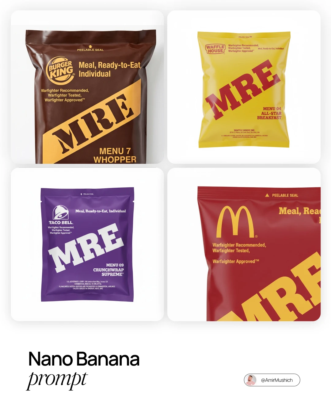Marca de alimentos ideal: [Introduzca el nombre de la marca de alimentos] - Diseño de envases militares