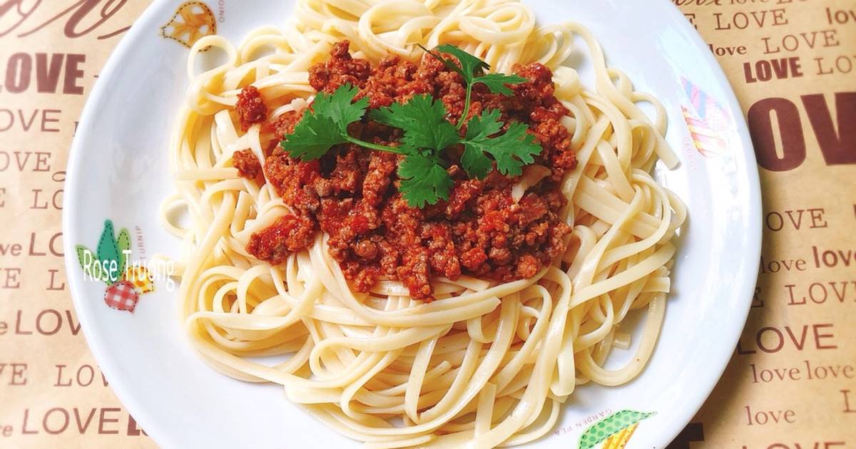 Pasta Sốt Thịt Bò Bằm Đơn Giản Cho Bé