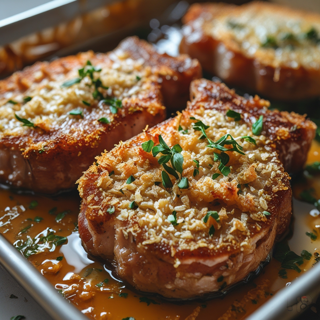 Crispy Parmesan Crusted Pork Chops - Easy Homemade Comfort Food finished