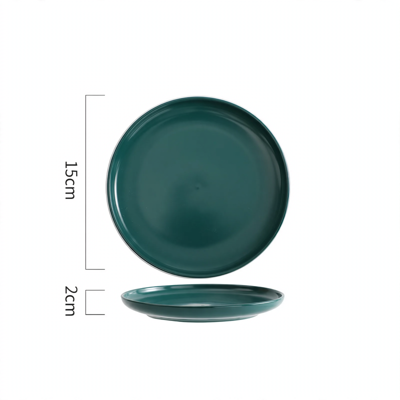 Round plastic tray, cream and black