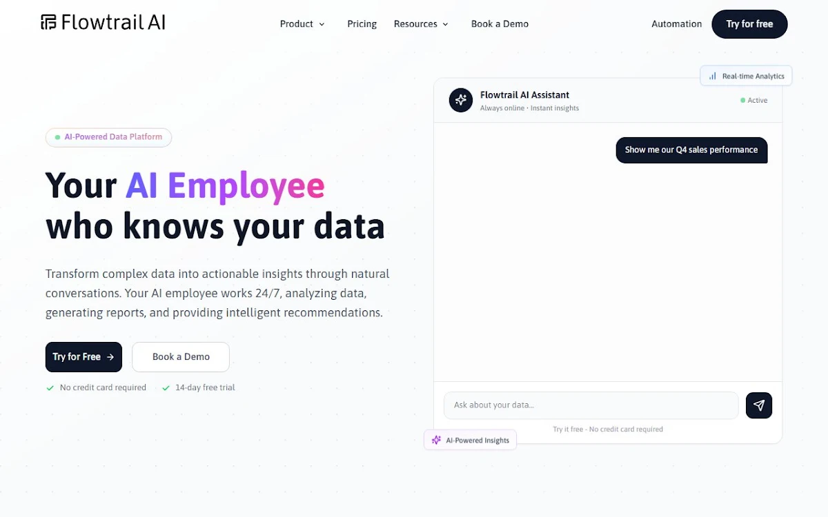 Captura de Flowtrail AI