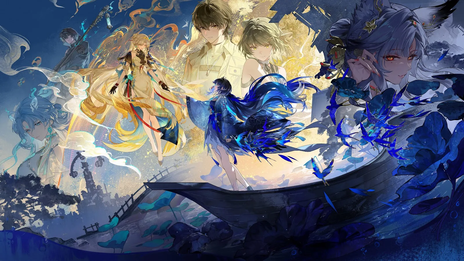 Wuthering Waves Character Collage - Anime Illustration 8K Wallpaper (8000x4500)