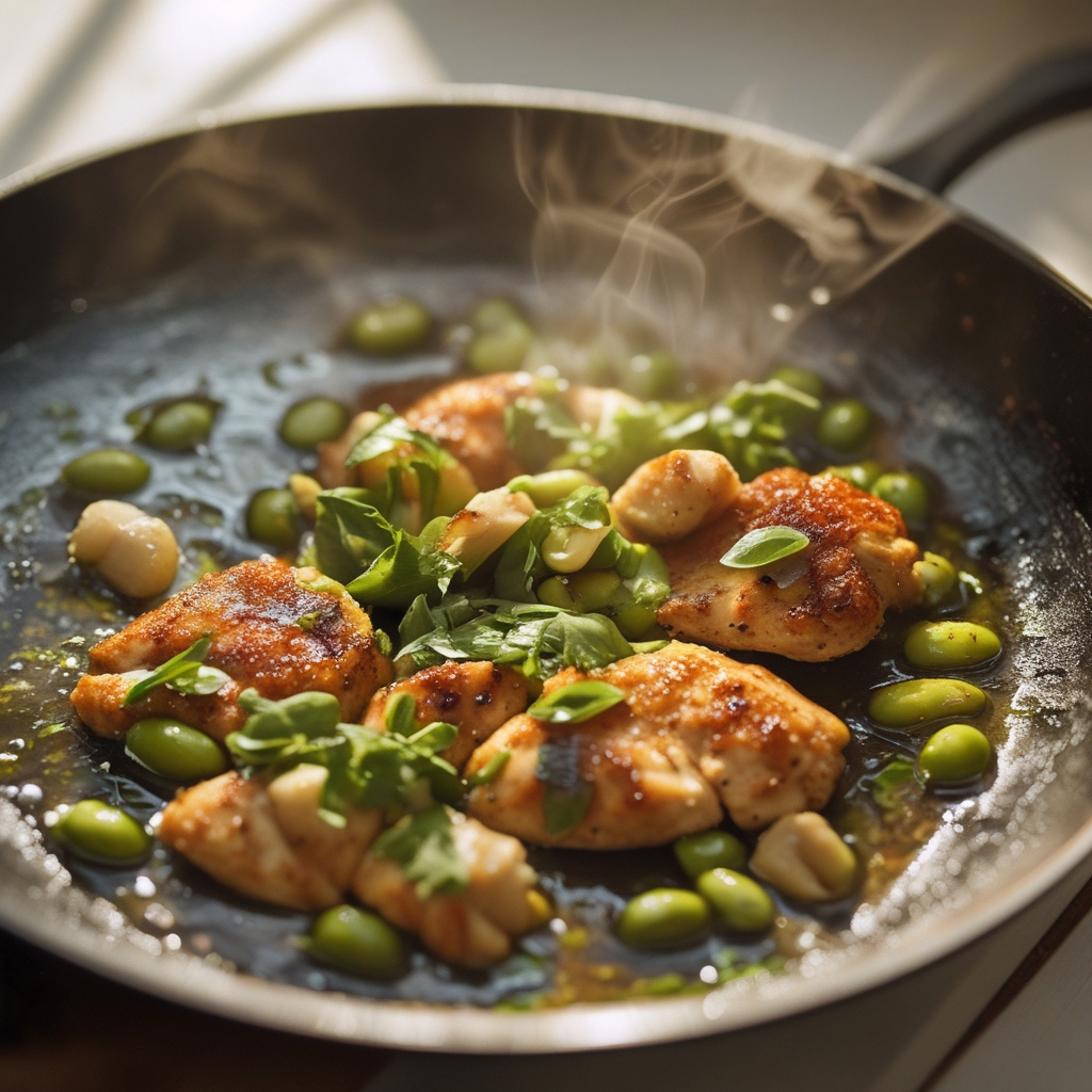 Sizzling Lime‑Crisp Chicken & Edamame Power Skillet