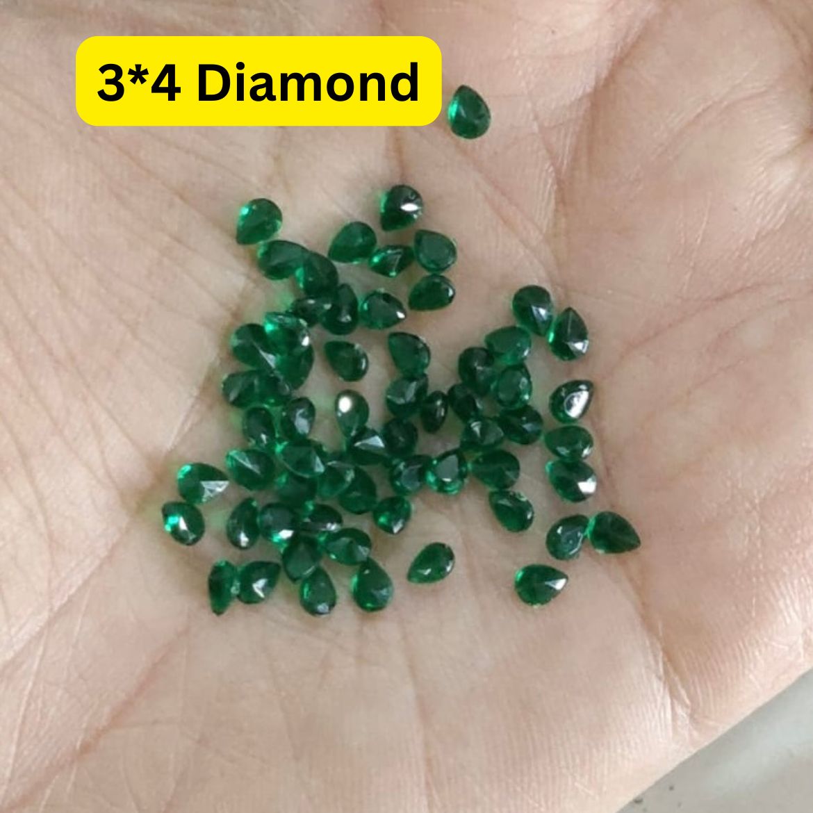 Small Flower Green 3*4 Trans diamond  Tilak (pack of 50)