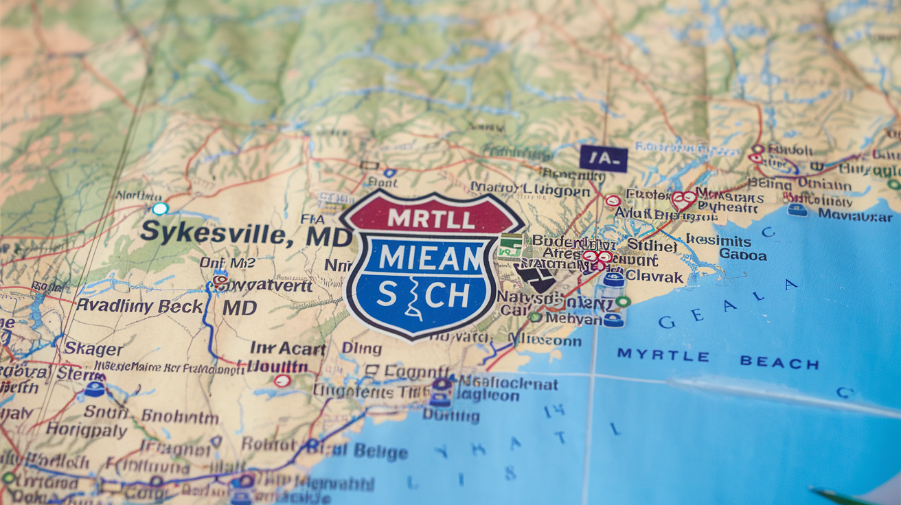 Distance and Travel from Sykesville, MD to Myrtle Beach, SC