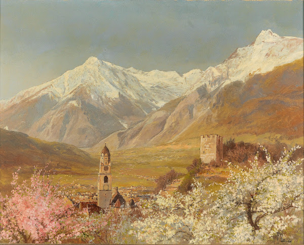 Blick auf Meran im Frühling