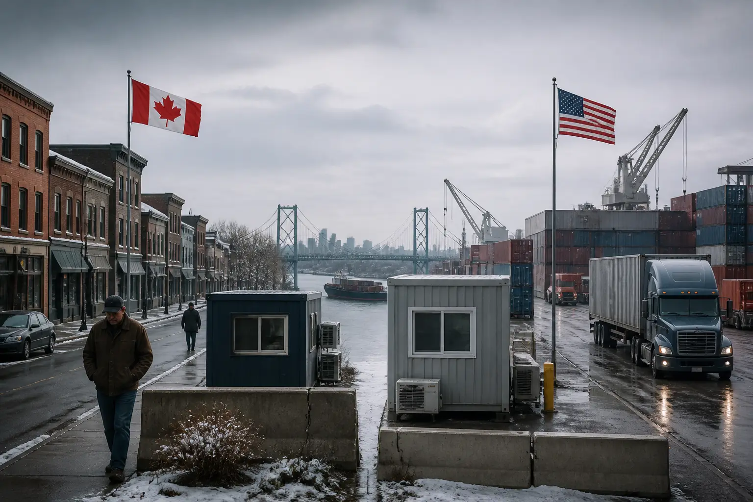 Editorial image for US-Canada border towns face economic strain from trade war