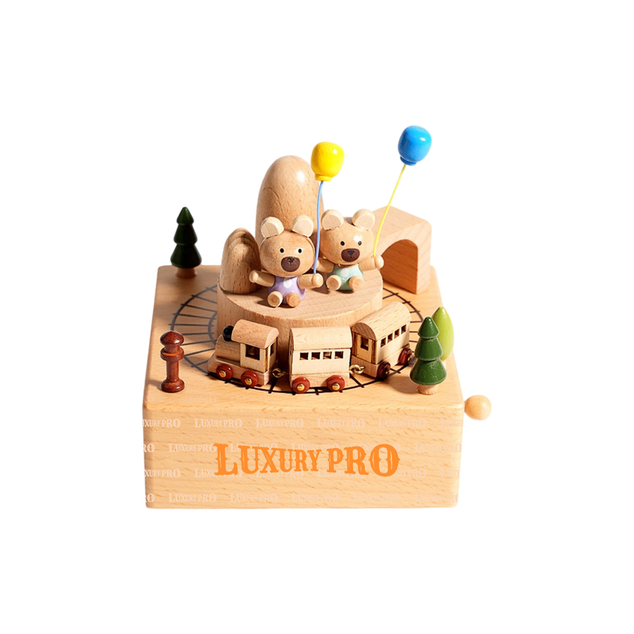 Wooden Rotating Music Box