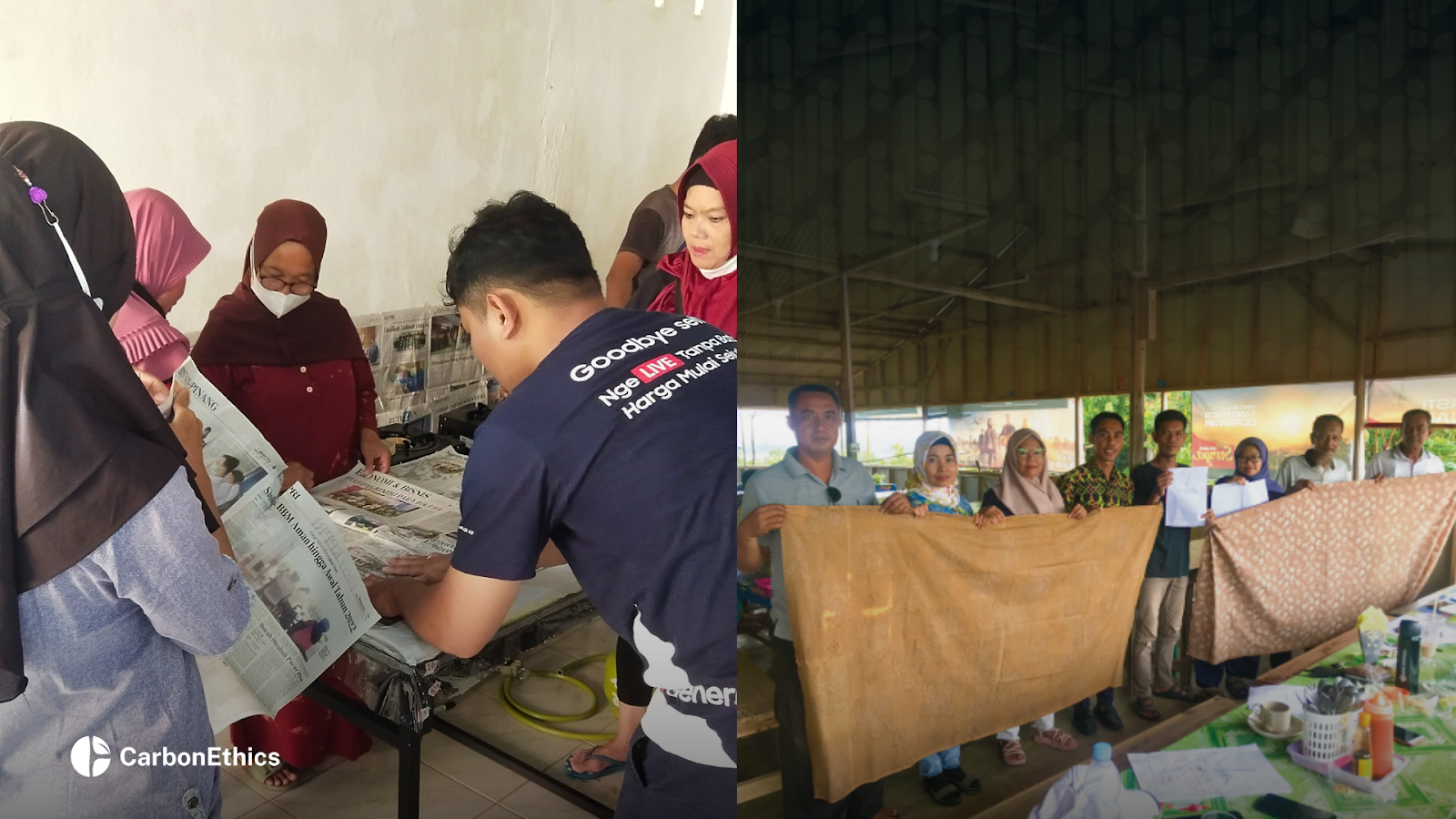 CarbonEthics, local communities, and the government worked together to support communities in creating batik.