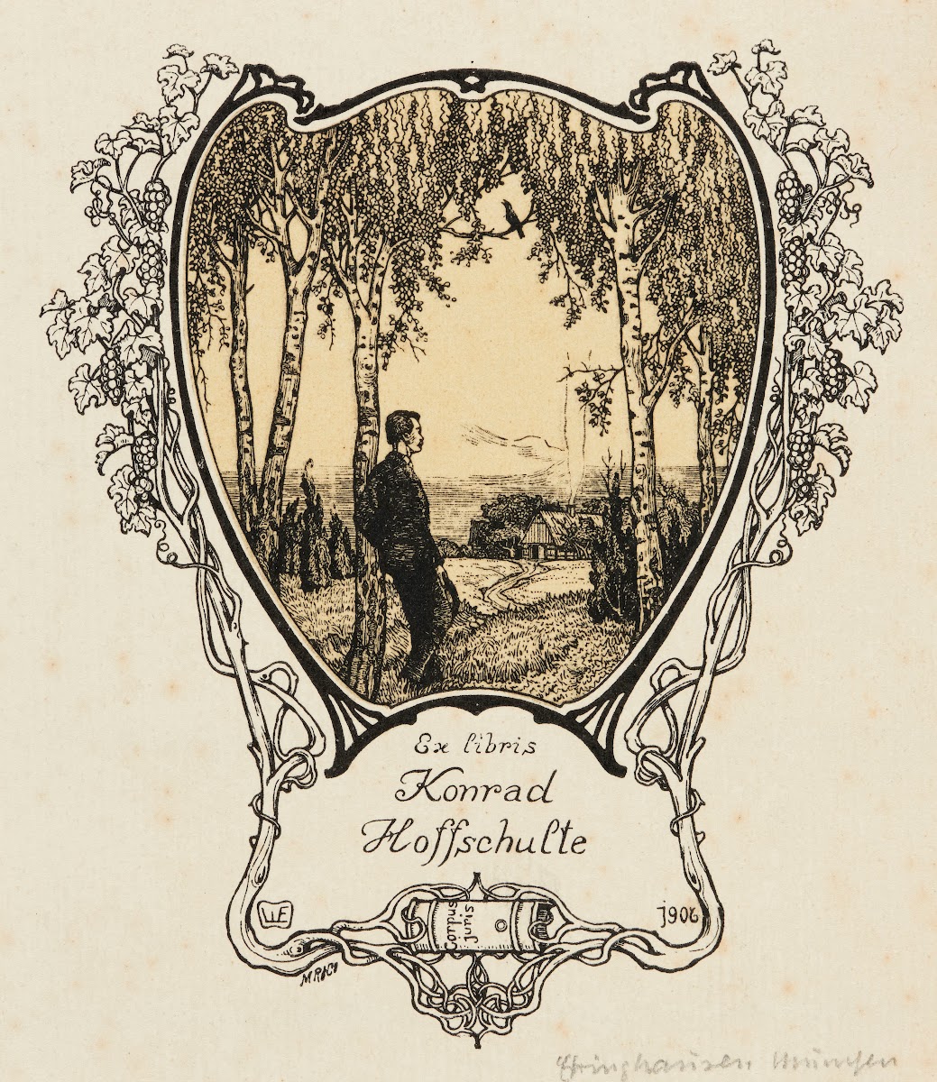 Bookplate of Konrad Hoffschulte 1906