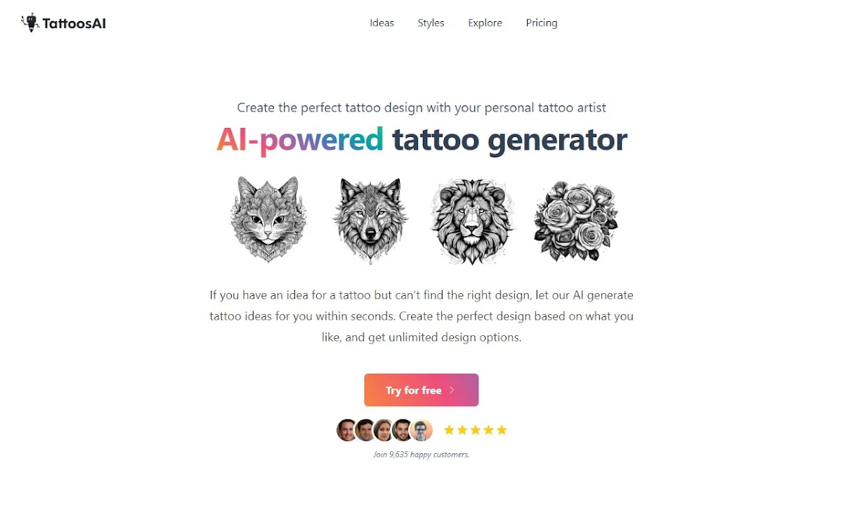 Captura de TattoosAI