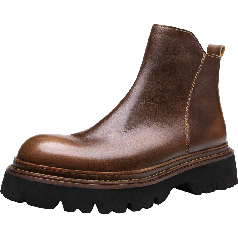 Men's Chelsea boots made of bovine leather, with zipper