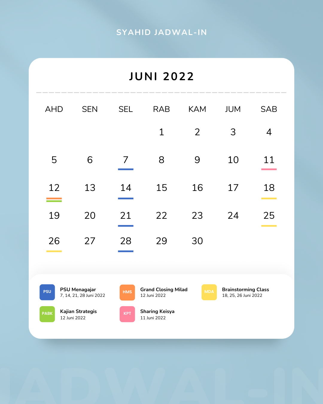 Jadwal-in LDK Syahid