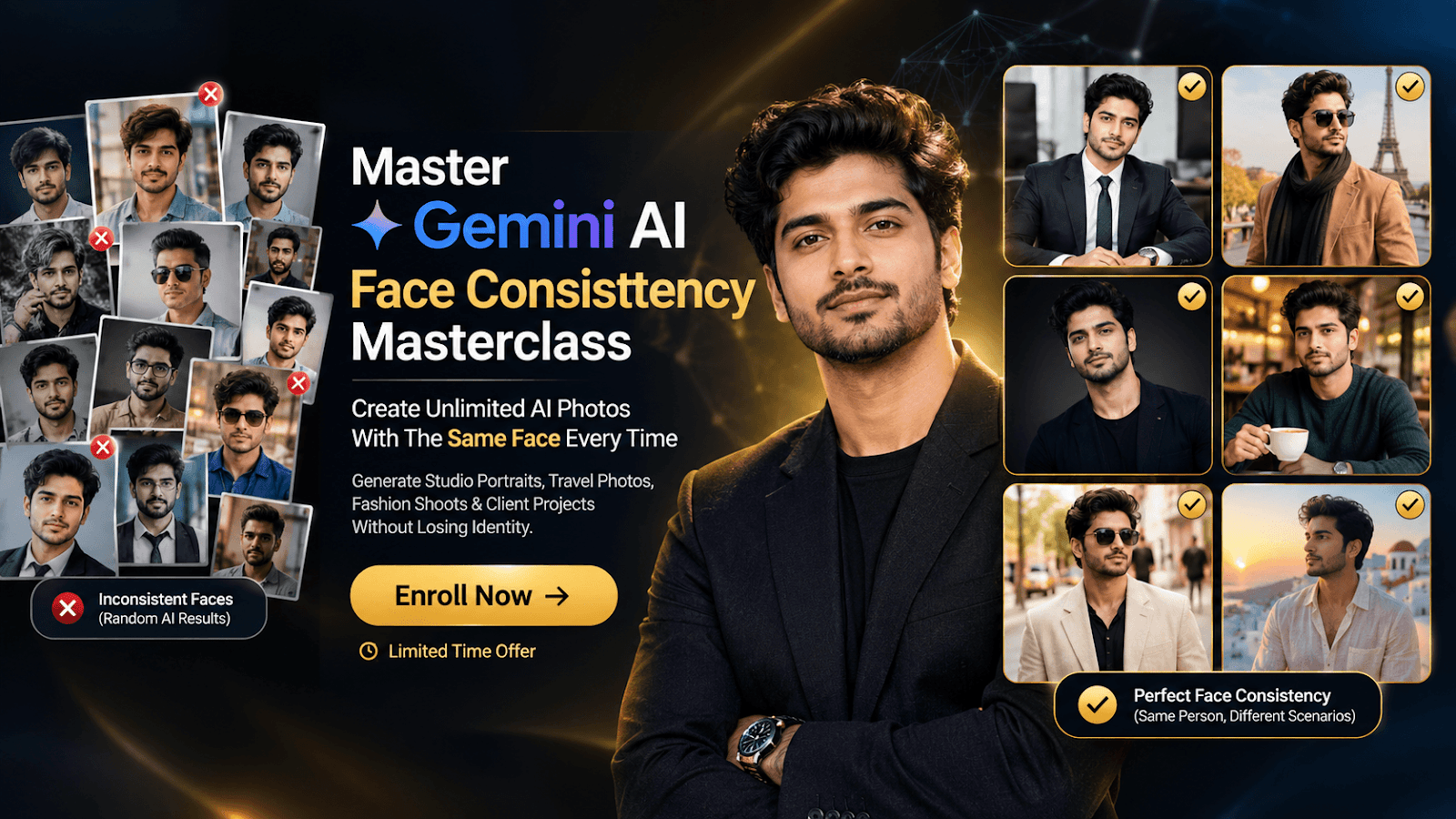 3-Hour AI Character Consistency Masterclass Banner