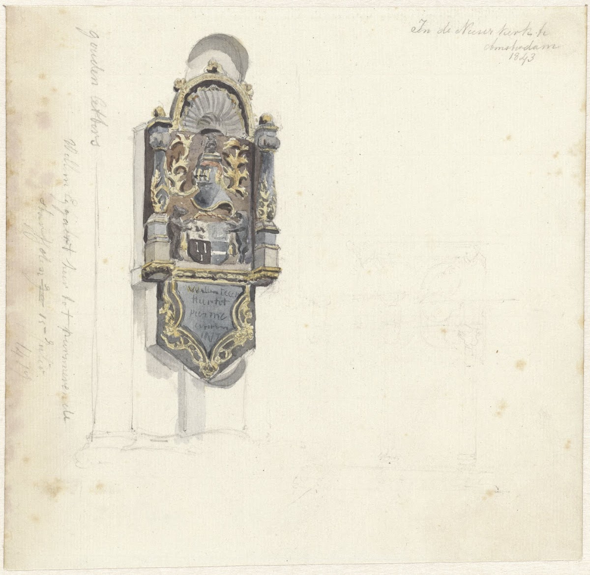 Gedenkteken van Willem Eygaert in de Nieuwe Kerk te Amsterdam 1843
