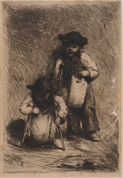Deux jeunes infirmes mendiants 1891