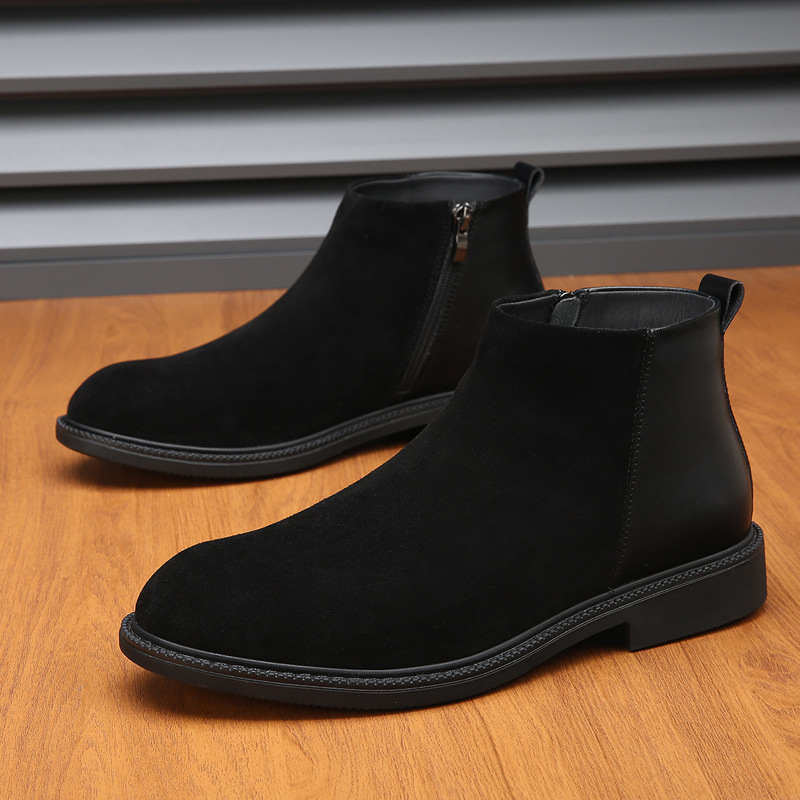 Gefütterte Herren-Lederstiefel, Schnürstiefeletten