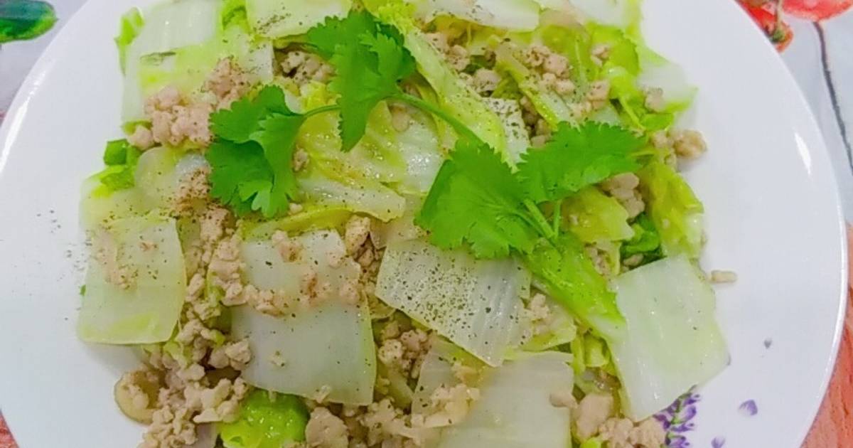 Cải thảo xào thịt bằm