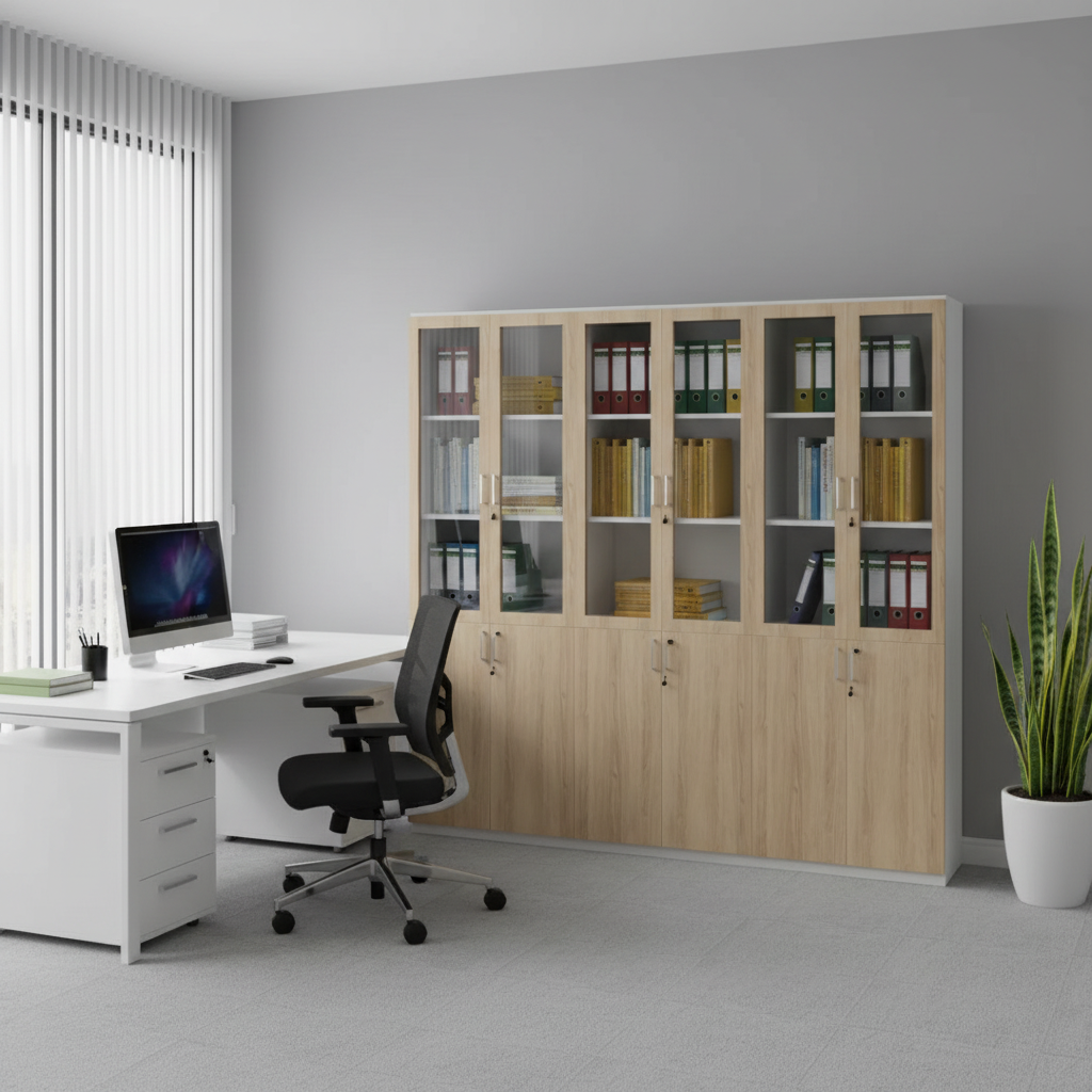 RADAR Color Full Height Twelve-Door Glass Cabinet