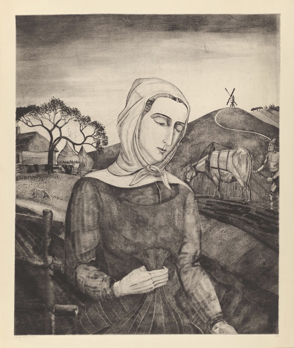 Vlaamse boerin in een heuvellandschap 1926