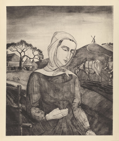 Vlaamse boerin in een heuvellandschap 1926