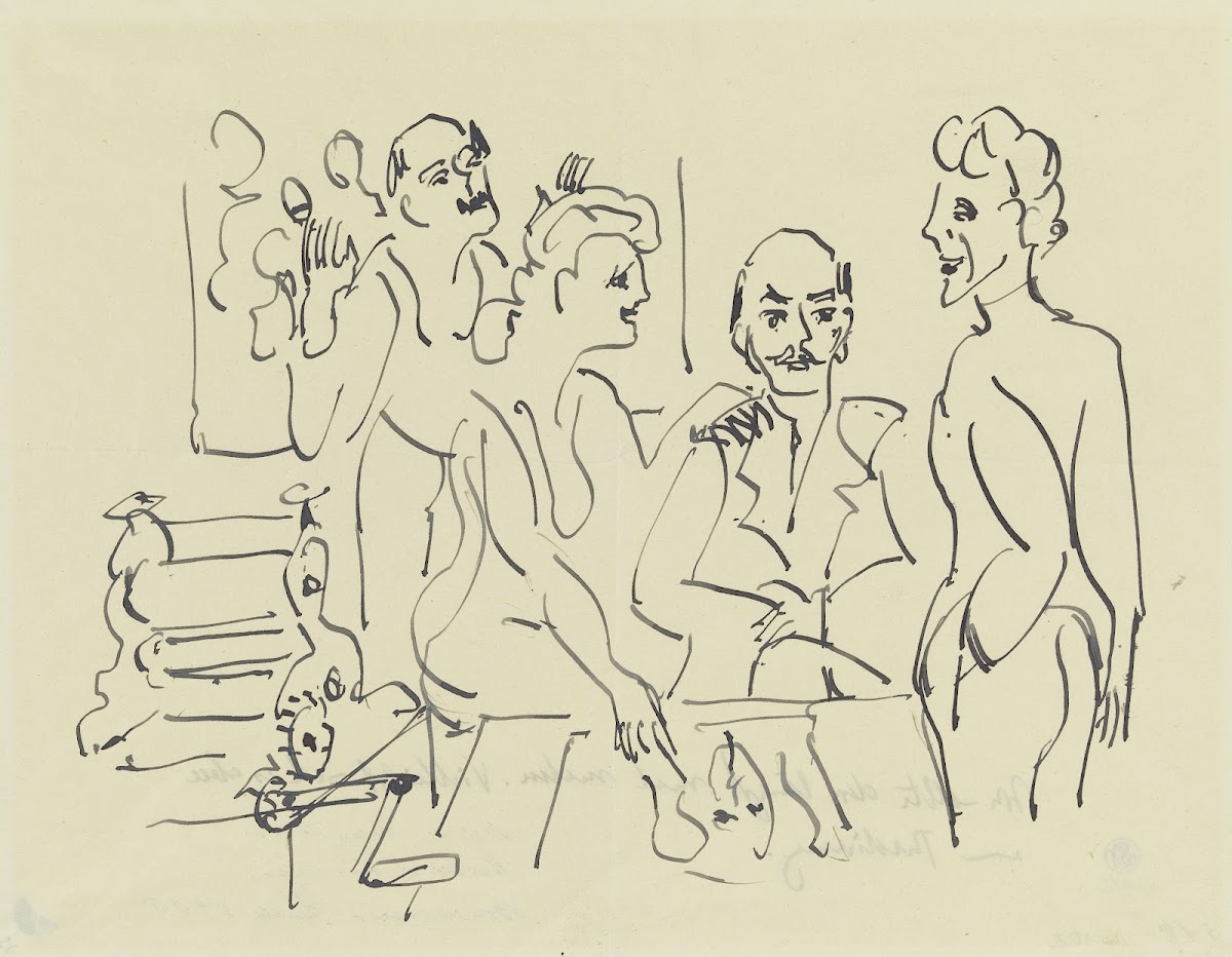 Emil Nolde Ada Nolde Erich Heckel und Ernst Ludwig Kirchner bei der Vorbereitung