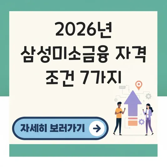 삼성미소금융재단 대출 조건 자격 요건