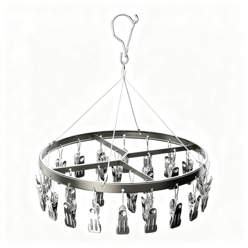 Aluminum drying rack with multiple clips