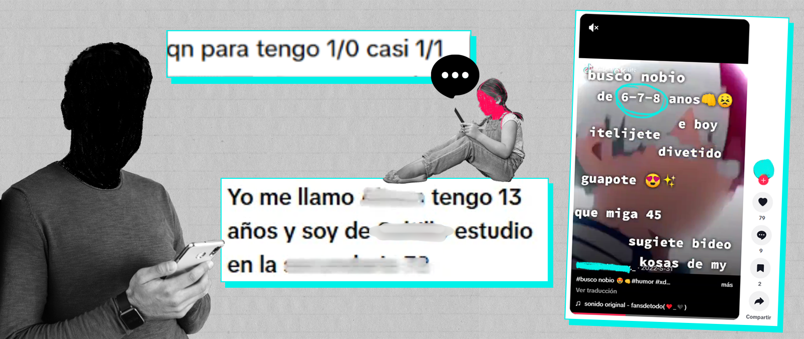 Mensajes pidiendo niño virtual de 6, 7 u 8 años en TikTok