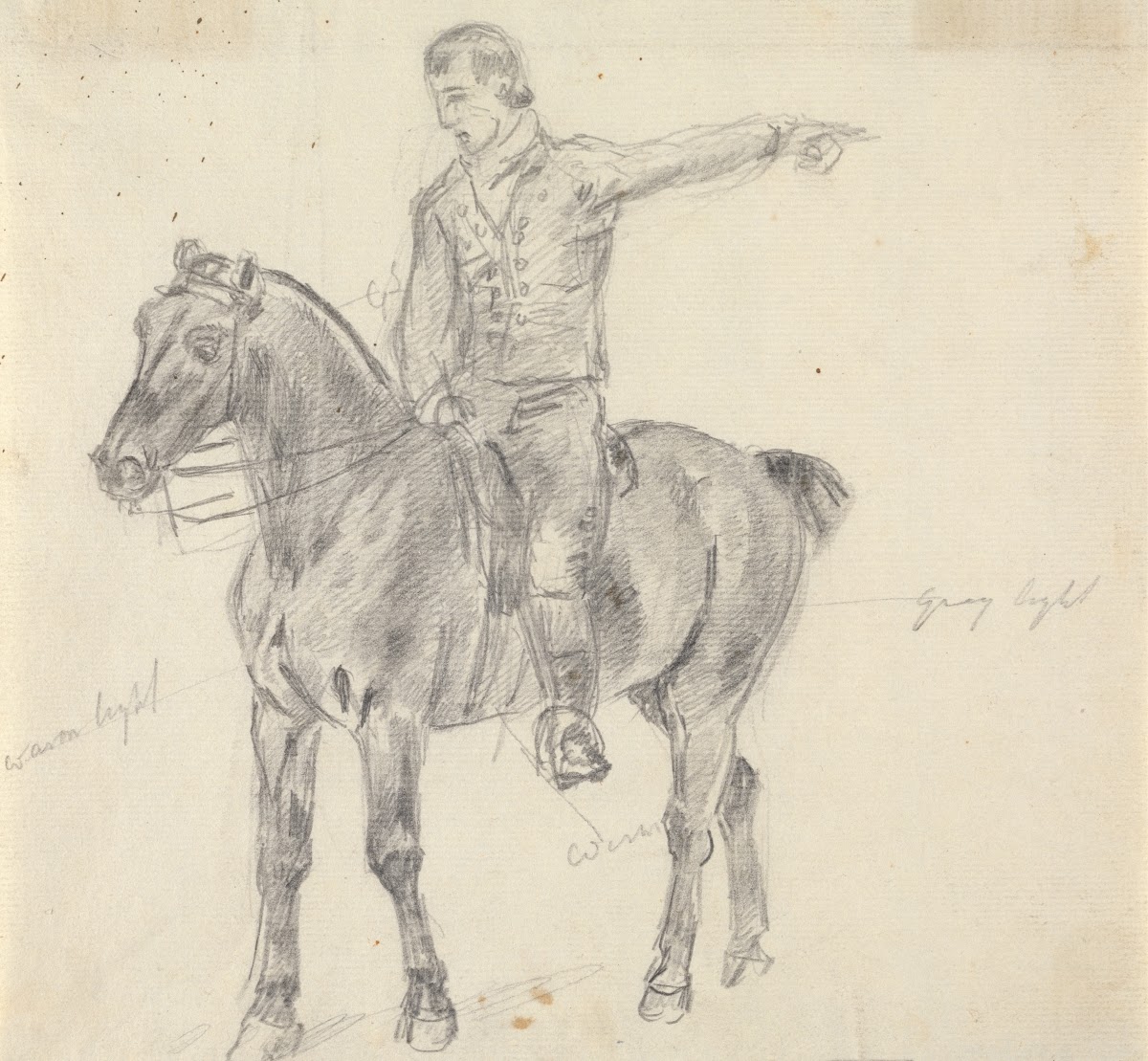 Figure on Horseback Facing Left