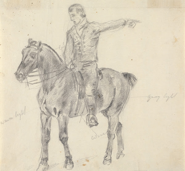 Figure on Horseback Facing Left