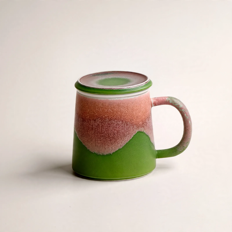 Ceramic coffee mug with tea strainer, 350 ml