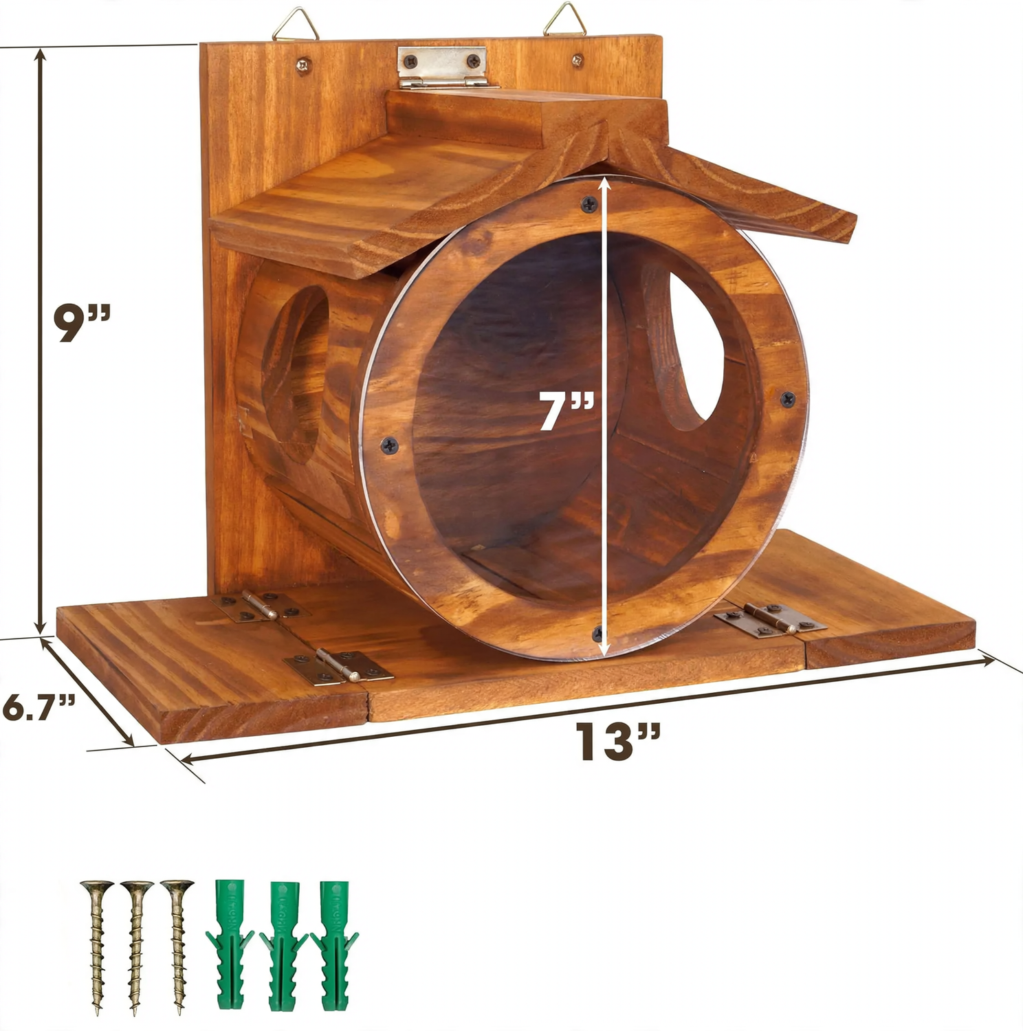 Wooden Wall Feeding Station for Squirrels