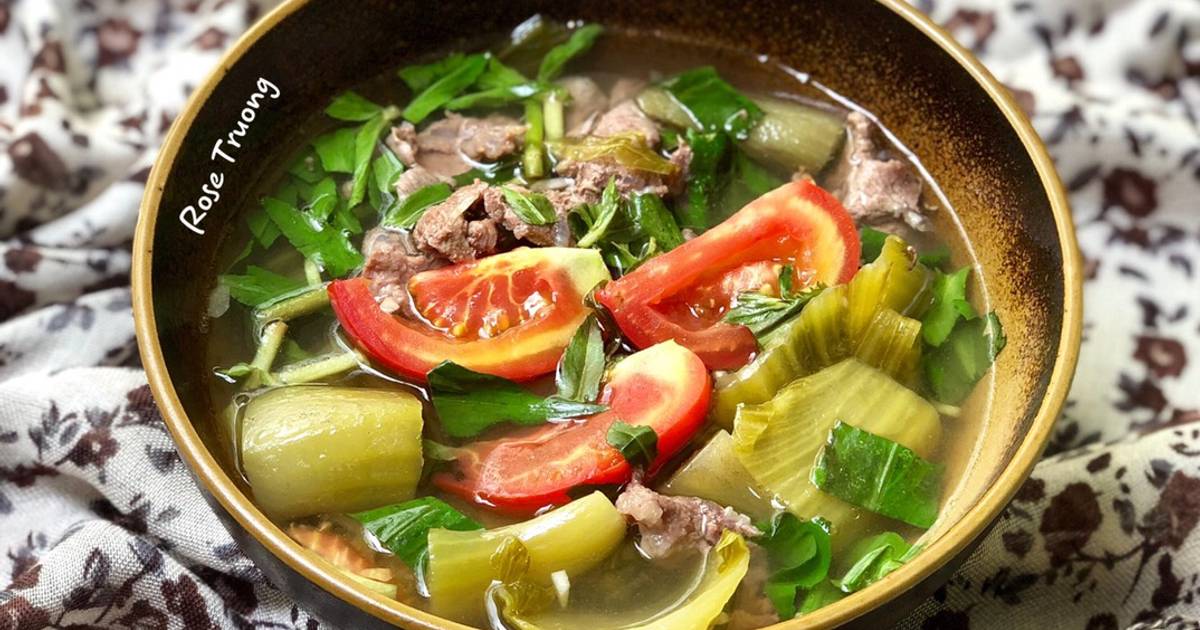 Canh Cải Chua Nấu Thịt Bò