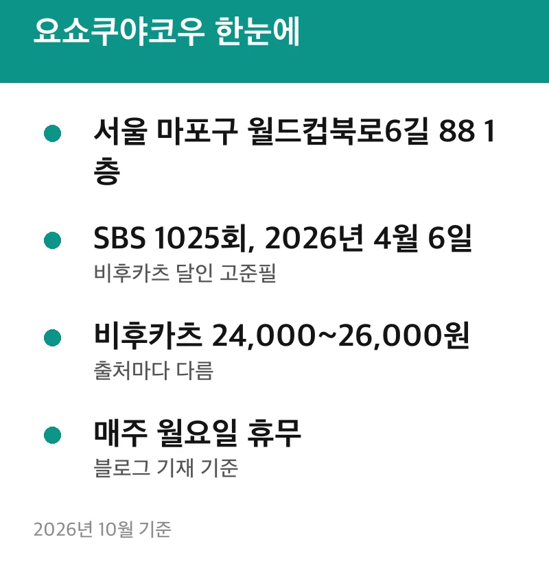 요쇼쿠야코우 한눈에