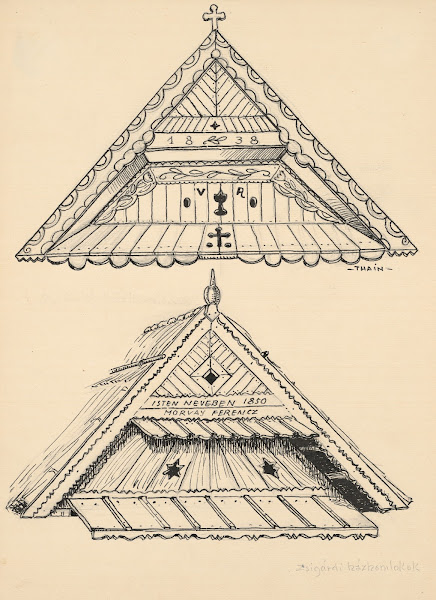 Vyrezávané štíty na domoch v Zsigárde 1925