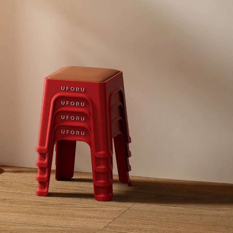 Plastic stool with cushioning, stackable, DA1408