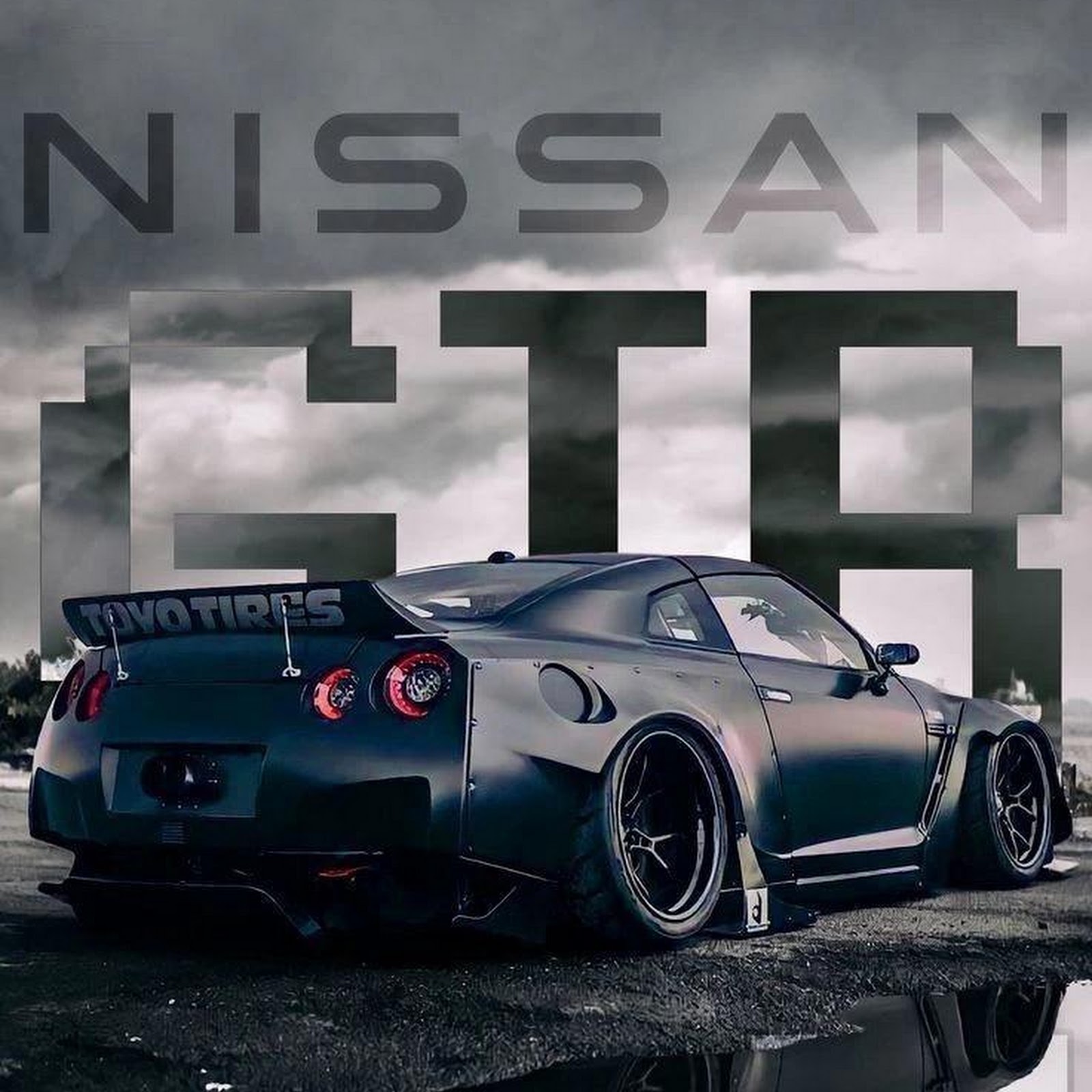 Download Matte Black Nissan GT-R iPhone