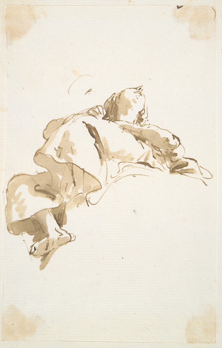 Reclining female figure seen frombelow ca174050