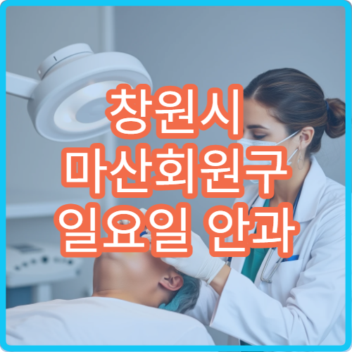 창원시 마산회원구 일요일 안과 진료 병원 안구건조증 치료 가능