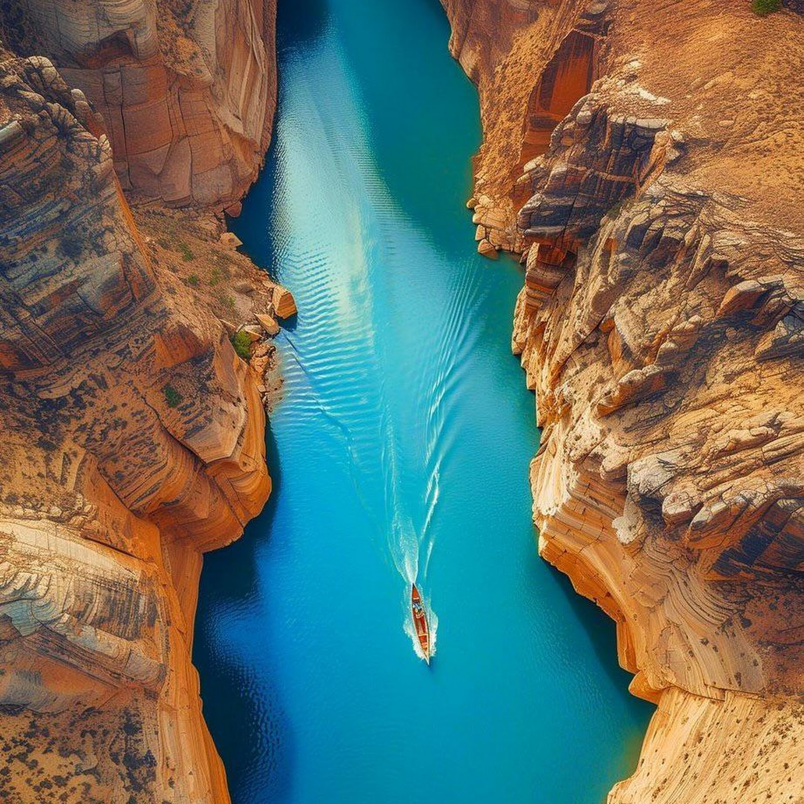 Download Boat Cruising Through Canyon iPhone