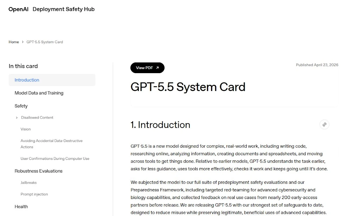 Captura de OpenAI Deployment Safety Hub
