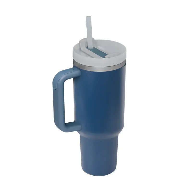 Insulated mug 40oz with straw and handle