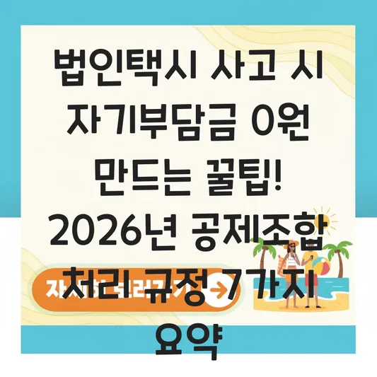 법인택시 사고 시 자기부담금 및 공제조합 처리 규정 대표 이미지