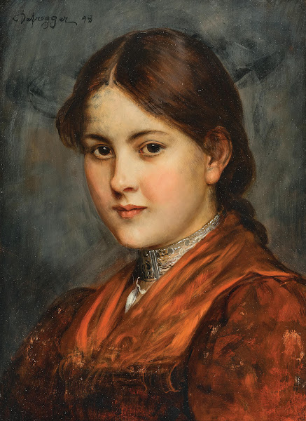 A Young Girl in a Traditional Costume with Silver Choker 1898