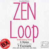Stitch photo 1 of the Zen Loop Embroidery Font embroidery design